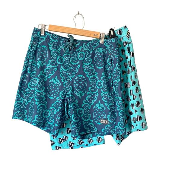 Saxx Betawave 2N1 Bundle Set 2 DropTemp Cooling Swim Suits Trunks size 32 - Picture 1 of 14